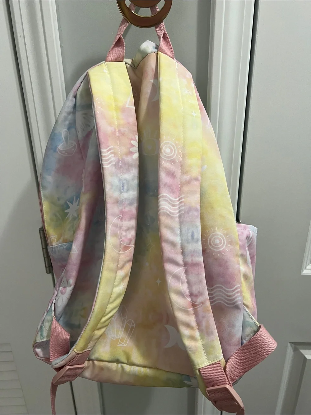 Pura Vida Pastel Tie-Dye Backpack with Numerous Accents